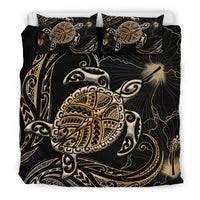 Polynesian Bedding Set Turtle Mix Hibiscus - Gold - Polynesian Pride