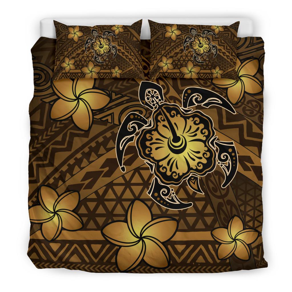 Hawaii Mix Polynesian Turtle Plumeria Bedding Set - AH - Nick Style - Brown - Polynesian Pride