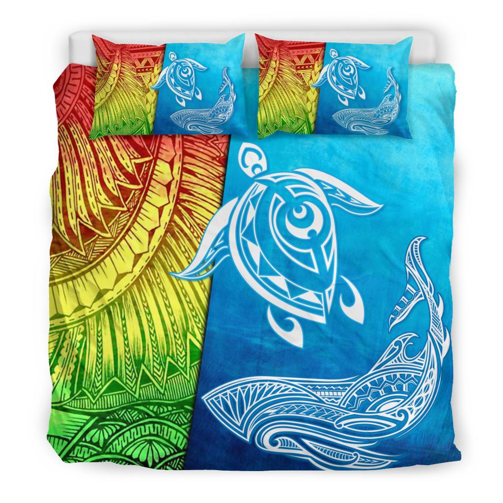 Hawaii Bedding Set - Hawaii Turtle Shark Polynesian And Sea Bedding Set - Polynesian Pride