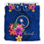 Micronesia Bedding Set - Chuuk Duvet Cover Set Floral With Seal Blue - Polynesian Pride