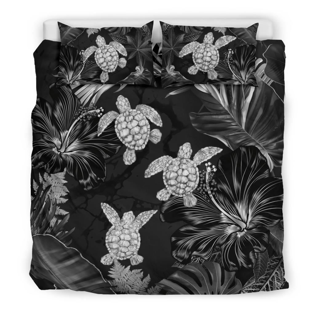 Hawaii Bedding Set - Silver Tropical Turtle Bedding Set AH - Polynesian Pride
