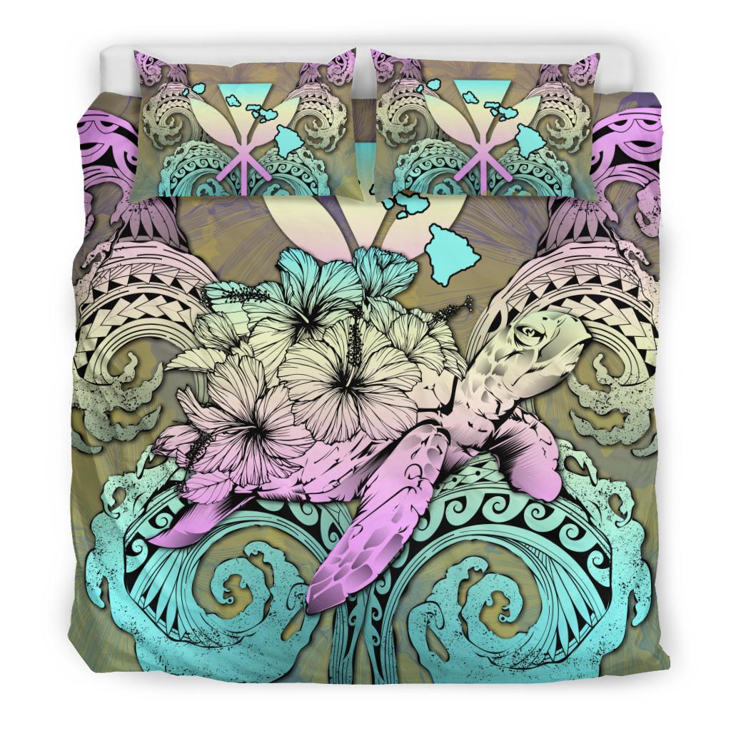 Hawaii Turtle Wave Polynesian Bedding Set - Hey Style Yellow - Polynesian Pride