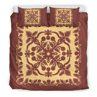 Hawaiian Bedding Set Royal Pattern - Coral - Polynesian Pride