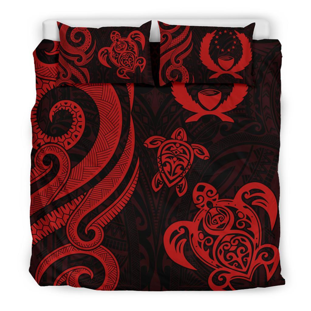 Pohnpei Micronesian Bedding Set - Red Tentacle Turtle - Polynesian Pride