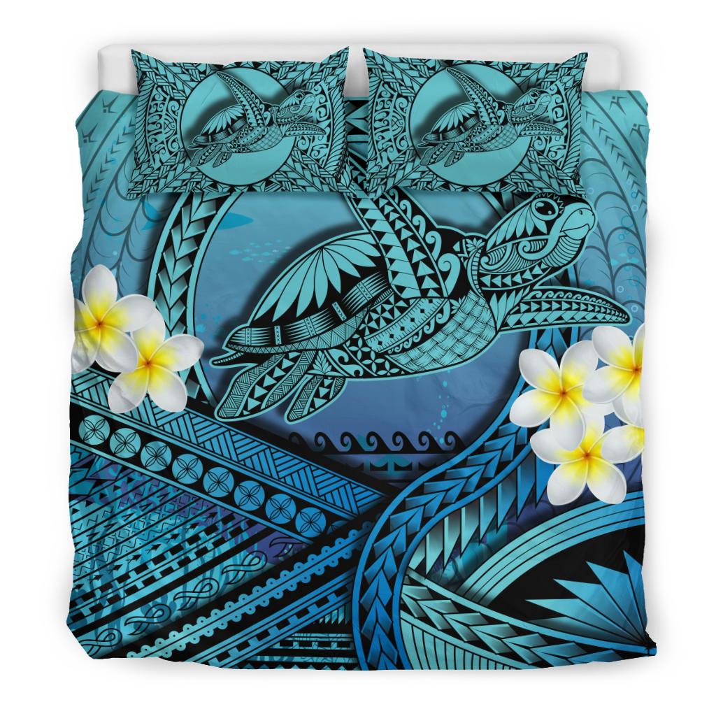Hawaii Kakau Polynesian Plumeria Turtle Bedding Set - Toon Style - Polynesian Pride