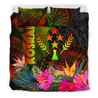 Kosrae Polynesian Bedding Set - Hibiscus and Banana Leaves - Polynesian Pride