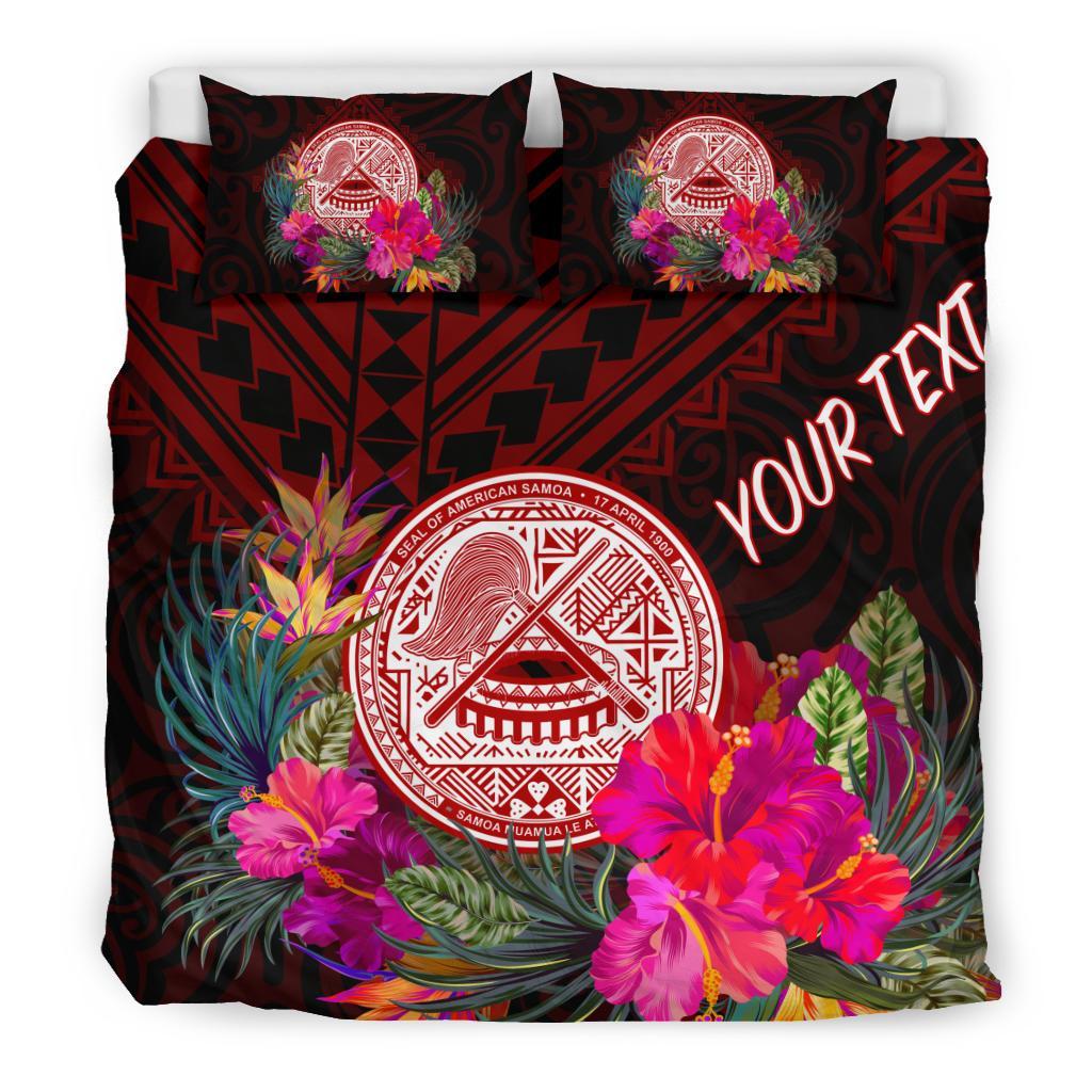 American Samoa Personalised Bedding Set - Coat Of Arm With Polynesian Patterns - Polynesian Pride