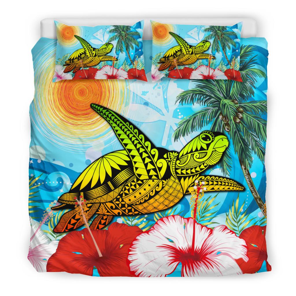 Hawaii Bedding Set - Hawaii Turtle Sea Hibiscus Bedding Set - Sun Style - Polynesian Pride