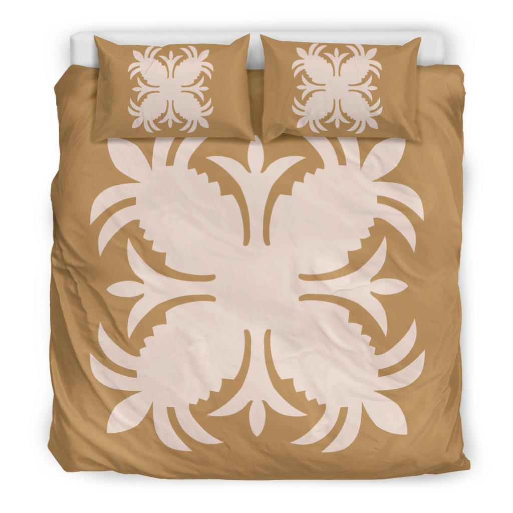Hawaiian Bedding Set Royal Pattern - Gold - A2 Style - Polynesian Pride