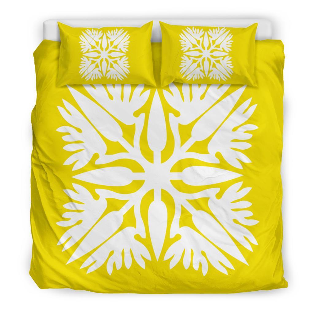 Hawaiian Bedding Set Royal Pattern - Yellow - A3 Style - Polynesian Pride