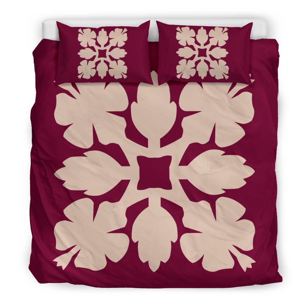 Hawaiian Bedding Set Royal Pattern - Pink - C1 Style - Polynesian Pride