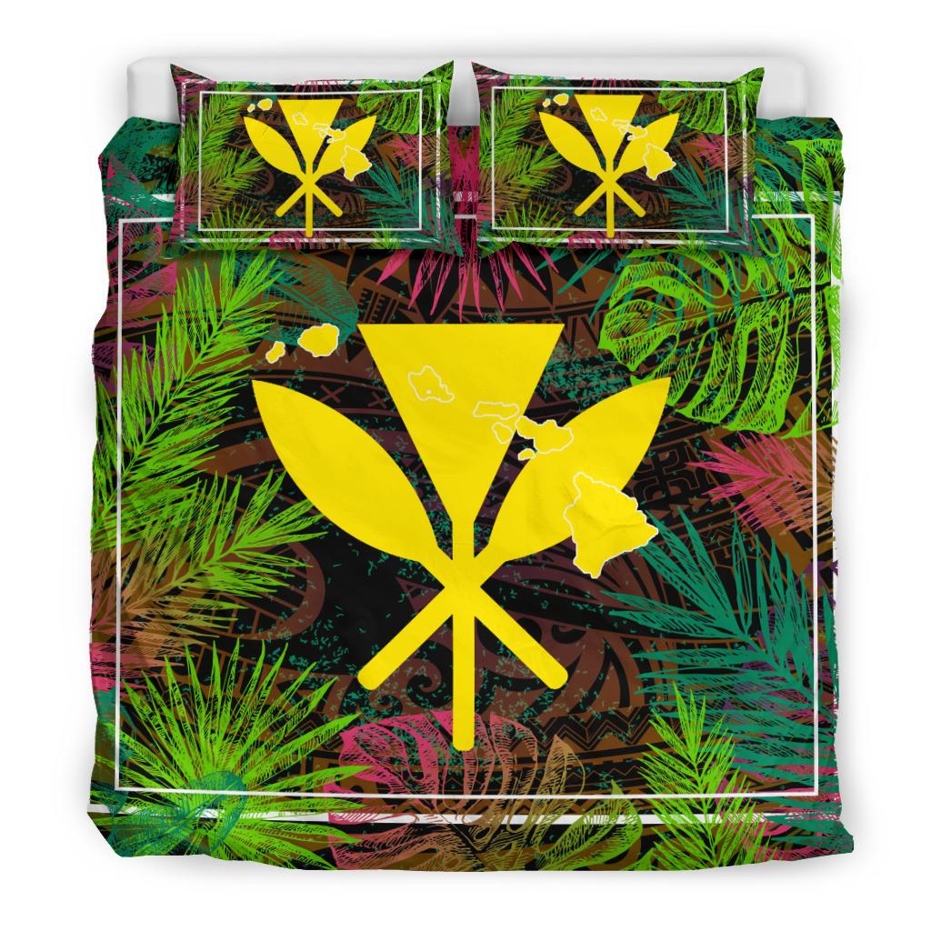 Kanaka Map Palm Para Dise Tropic Bedding Set - AH - Polynesian Pride
