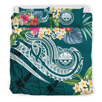 FSM Polynesian Bedding Set - Summer Plumeria (Turquoise) - Polynesian Pride