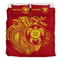 Hawaii Polynesian Personalised Bedding Set - Vintage Polynesian Turtle (Red) - Polynesian Pride
