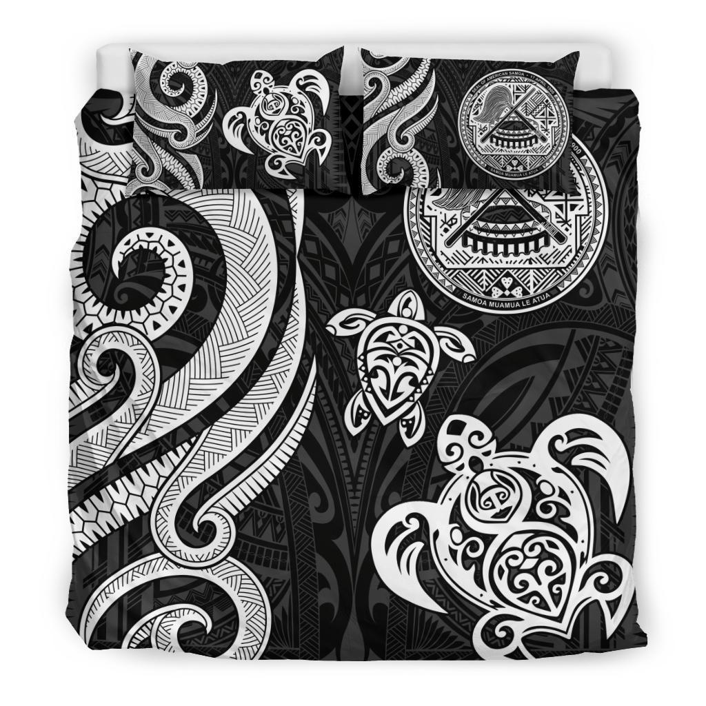 American Samoa Bedding Set - White Tentacle Turtle - Polynesian Pride