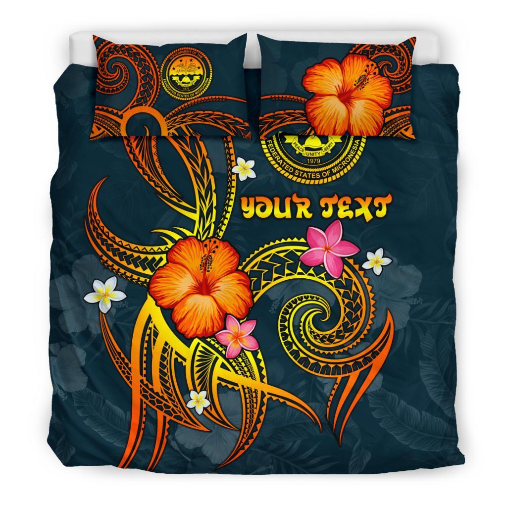 Federated States of Micronesia Polynesian Personalised Bedding Set - Legend of FSM (Blue) - Polynesian Pride