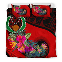 Pohnpei Bedding Set - Polynesian Hook And Hibiscus (Red) - Polynesian Pride