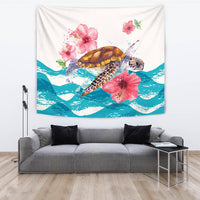 Turtle Hibiscus On Wale Tapestry - Polynesian Pride