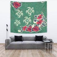 Turtle Hibiscus Red Tapestry - Polynesian Pride