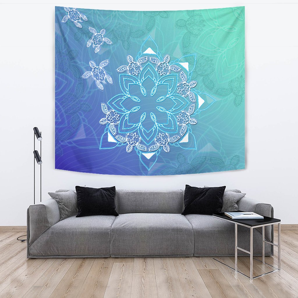 Flower Turtle Tapestry - Polynesian Pride