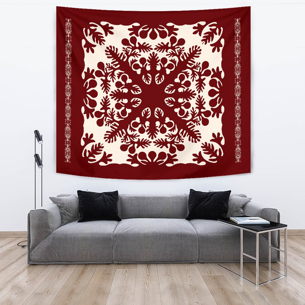 Hawaiian Quilt Tradition Red Tapestry - Polynesian Pride