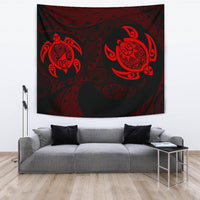 Hawaii Polynesian Turtle Tapestry Red Wall Tapestry 150cm*150cm Blue - Polynesian Pride