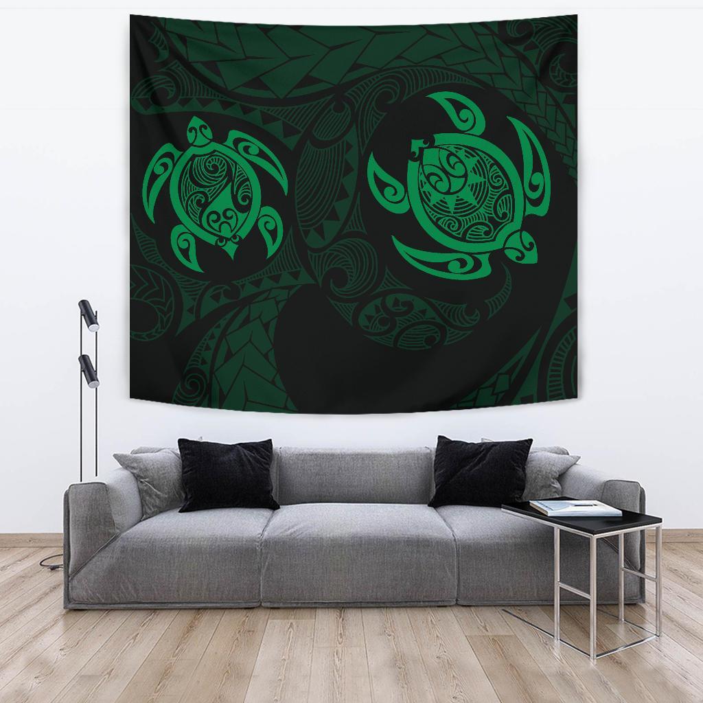 Hawaii Polynesian Turtle Tapestry Green Wall Tapestry Green - Polynesian Pride