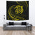 Hawaii Turtle Tapestry - Yellow - Frida Style Wall Tapestry Black - Polynesian Pride