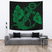 Anchor Green Poly Tribal Tapestry - Polynesian Pride