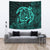 Hawaii Turtle Kanaka Map Hibiscus Poly Tapestry - Turquoise Wall Tapestry Turquoise - Polynesian Pride