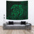 Hawaii Turtle Kanaka Map Hibiscus Poly Tapestry - Green Wall Tapestry Green - Polynesian Pride