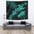 Hawaii Turtle Plumeria Coconut Tree Polynesian Tapestry - Turquoise Wall Tapestry Turquoise - Polynesian Pride