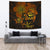 Hawaii Turtle Ohana Hibiscus Poly Tapestry - Yellow Wall Tapestry Yellow - Polynesian Pride