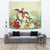 Hawaii Turtle Flowers Coconut Tree Leaf Tapestry Wall Tapestry 150cm*150cm Beige - Polynesian Pride