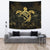 Hawaii Turtle Kanaka Golden Tapestry Wall Tapestry Large 104" x 88" Black - Polynesian Pride