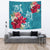 Hawaii Turtle Hibiscus Plumeria Blue Polynesian - Tapestry AH Wall Tapestry Blue - Polynesian Pride