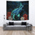 Hawaii Polynesian Honu Sea Hibiscus Tapestry Wall Tapestry Black - Polynesian Pride