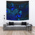 Fiji Tapestry - Turtle Hibiscus Pattern Blue Wall Tapestry Large 104" x 88" Blue - Polynesian Pride