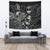 Guam Tapestry - Turtle Hibiscus Pattern Black Wall Tapestry Large 104" x 88" Black - Polynesian Pride
