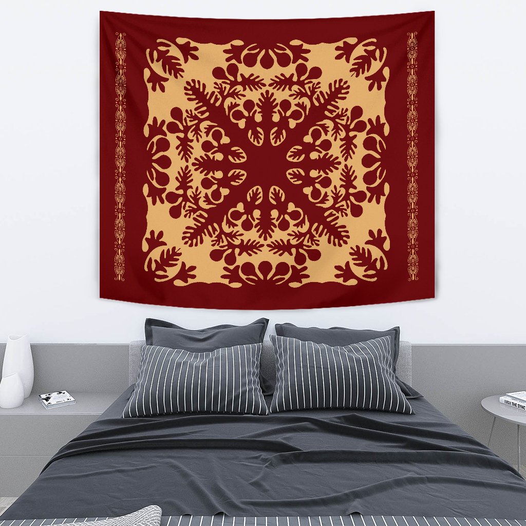 Hawaiian Quilt Vintage Tapestry - Polynesian Pride