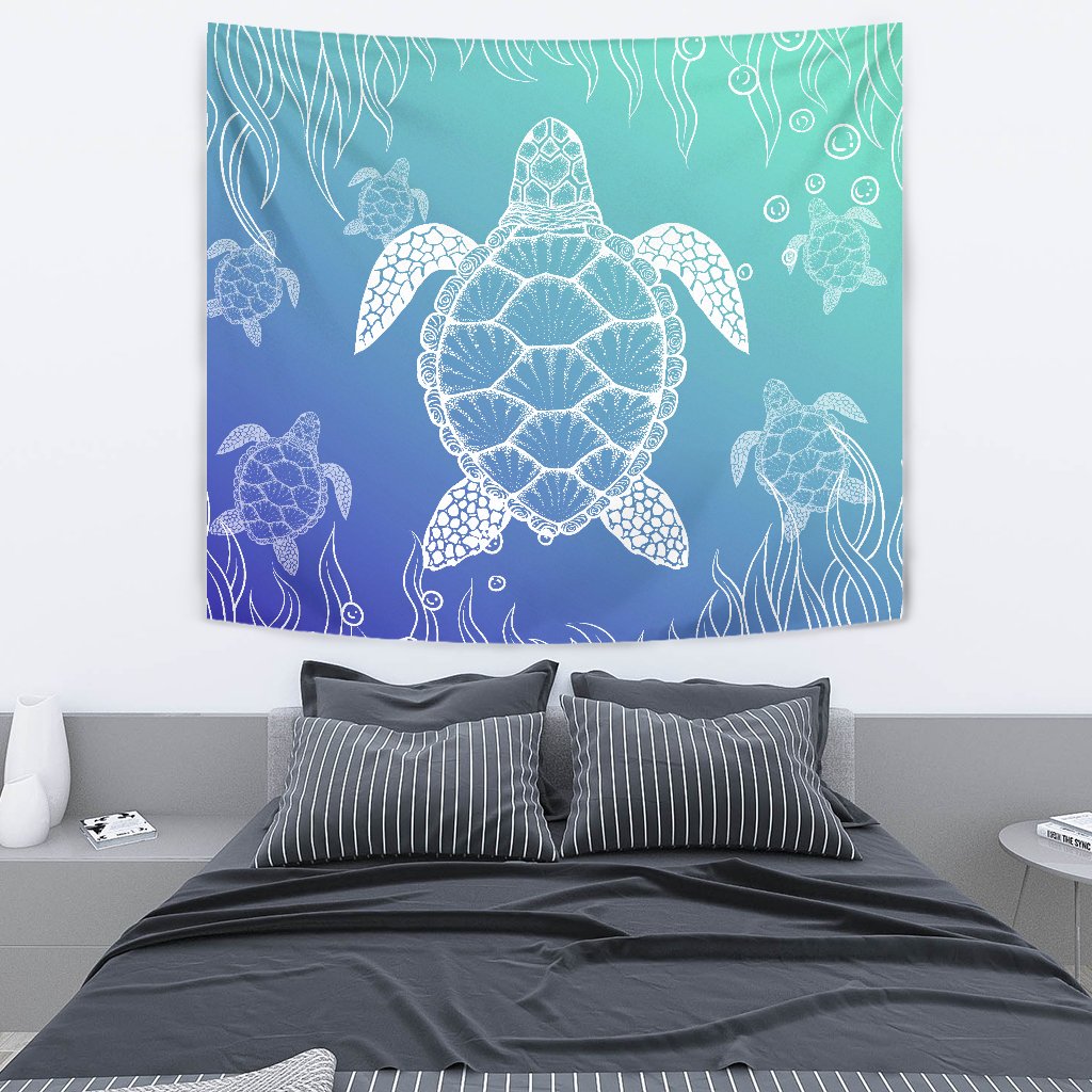 Turtle Blur Background Tapestry - Polynesian Pride