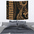 Hawaii Kakau Blue Polynesian Tribal Tapestry Wall Tapestry Blue - Polynesian Pride