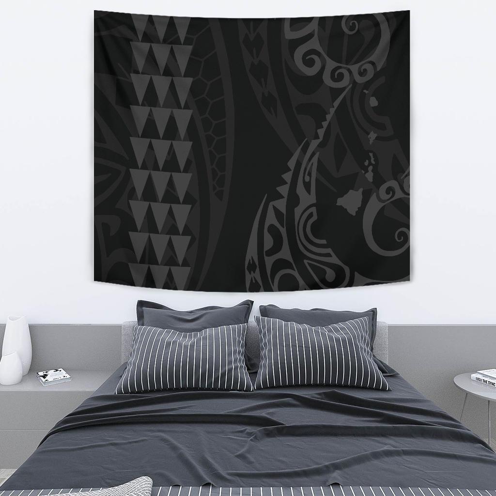 Hawaii Kakau Gray Polynesian Tribal Tapestry - Polynesian Pride