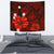 Hawaii Turtle Poly Tribal Red Tapestry Wall Tapestry - Polynesian Pride