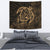 Hawaii Turtle Kanaka Map Hibiscus Poly Tapestry - Gold Wall Tapestry Medium 80" x 68" Gold - Polynesian Pride