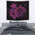 Hawaii Turtle Map Hibiscus Plumeria Poly Tapestry - Pink Wall Tapestry Medium 80" x 68" Pink - Polynesian Pride