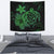 Hawaii Turtle Map Hibiscus Plumeria Poly Tapestry - Green Wall Tapestry Green - Polynesian Pride