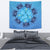 Hawaii Turtle Hibiscus Blue Tapestry Wall Tapestry Medium 80" x 68" Blue - Polynesian Pride