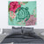 Hawaii Turtle Hibiscus Plumeria Tapestry - Hug Style Wall Tapestry Turquoise - Polynesian Pride