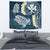 Hawaii Turtle Plumeria Polynesian Tapestry - Sease Style Wall Tapestry Medium 80" x 68" Blue - Polynesian Pride